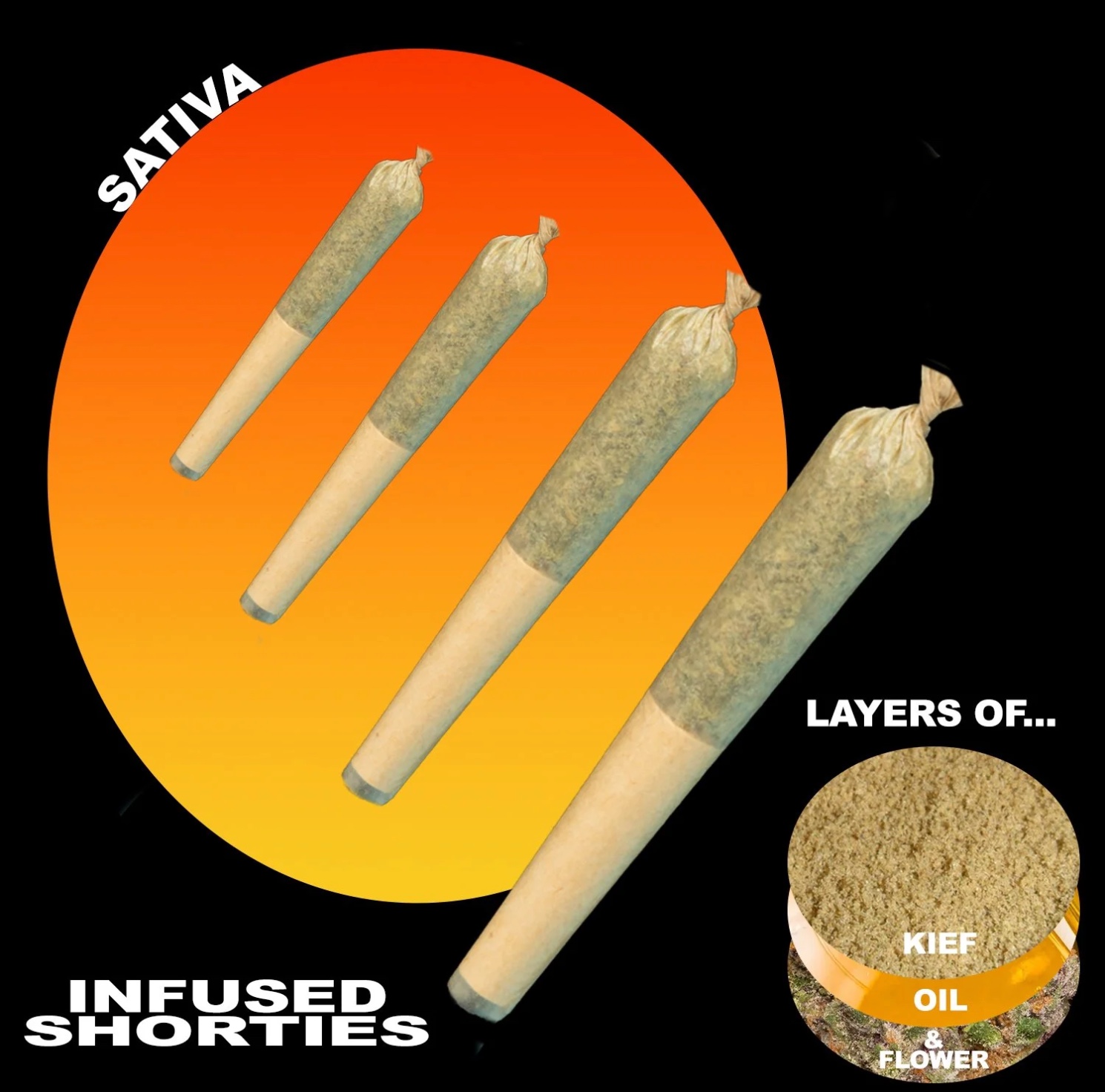 Photograph of product: Sunset Drive Shorties Infused Pre-Roll 4-Pack | 1.6g 4904