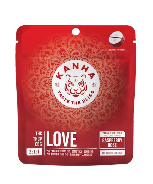 Photograph of product: NANO | Raspberry Rose 2:1:1 | 100mg Love Gummies