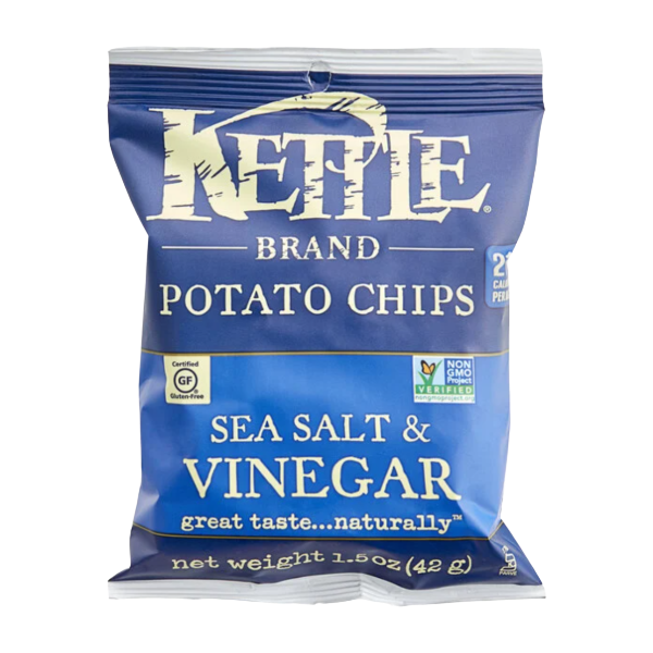 Photograph of product: KETTLE BRAND SEA SALT AND VINEGAR