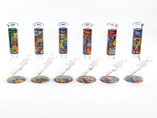 Photograph of product: $40 10" SirEEL Doggie Style PupArt Beaker Bong