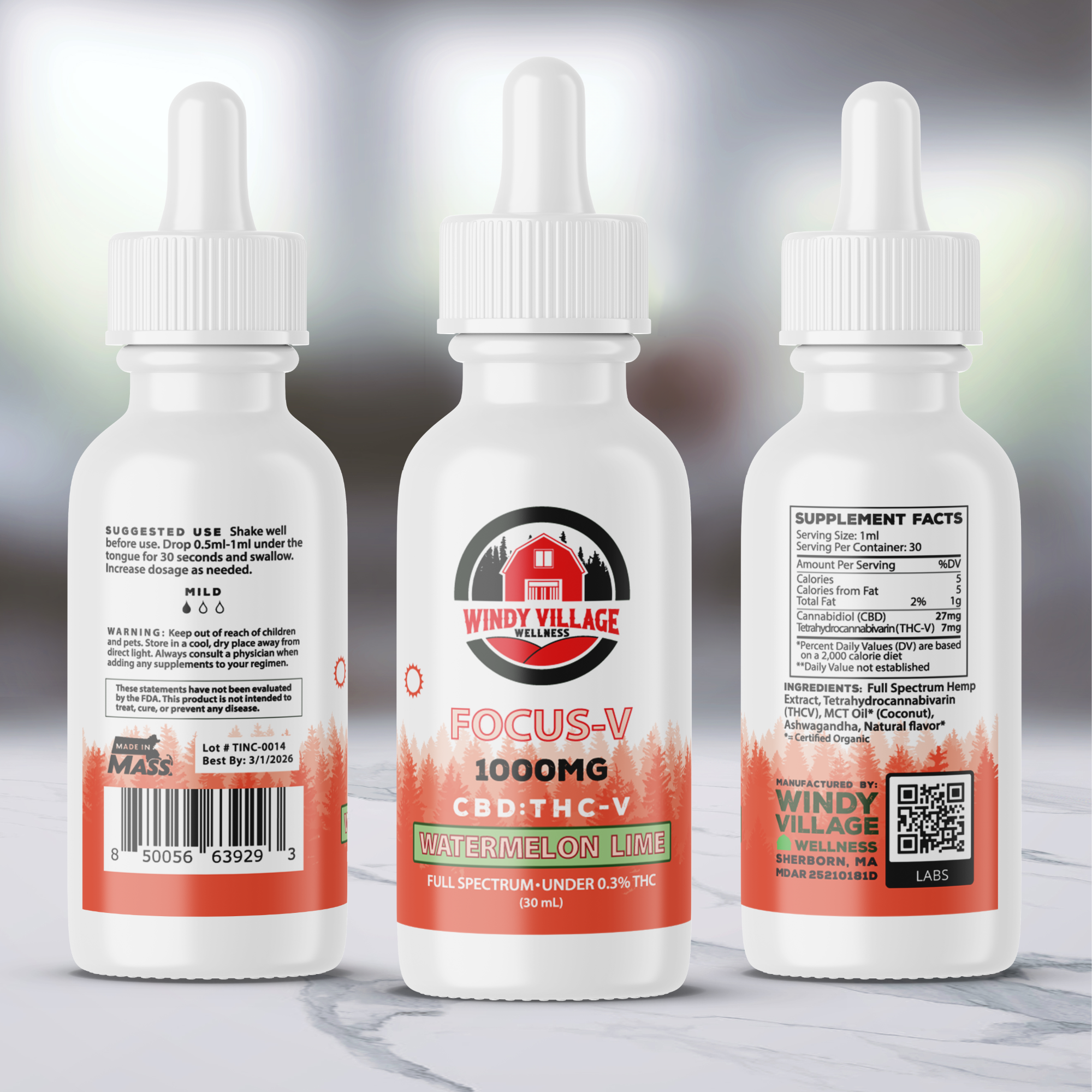 Photograph of product: CBD Focus-V Tincture 1,000mg