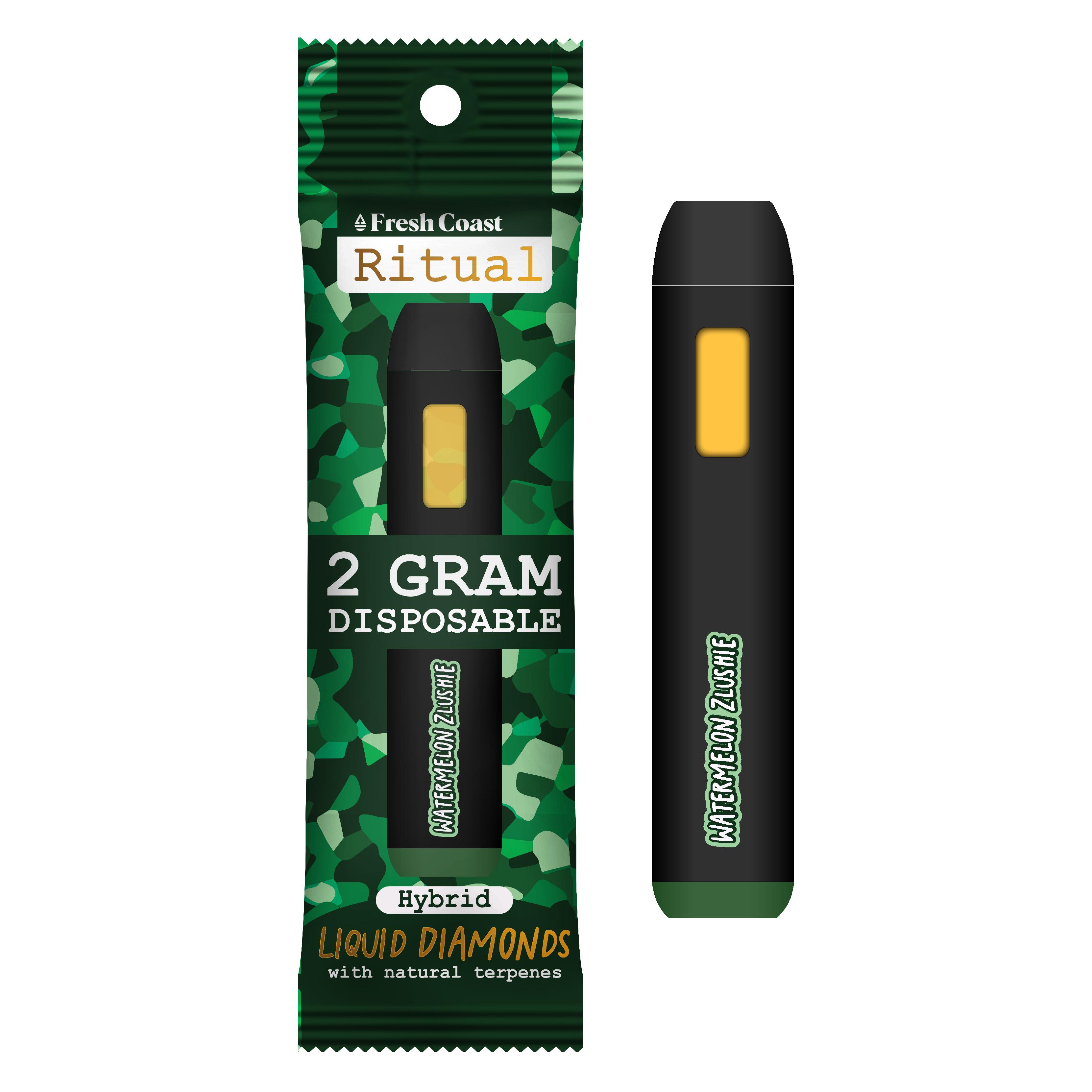 Photograph of product: Ritual Watermelon Zlushie All-In-One Liquid Diamonds Vape | 2g