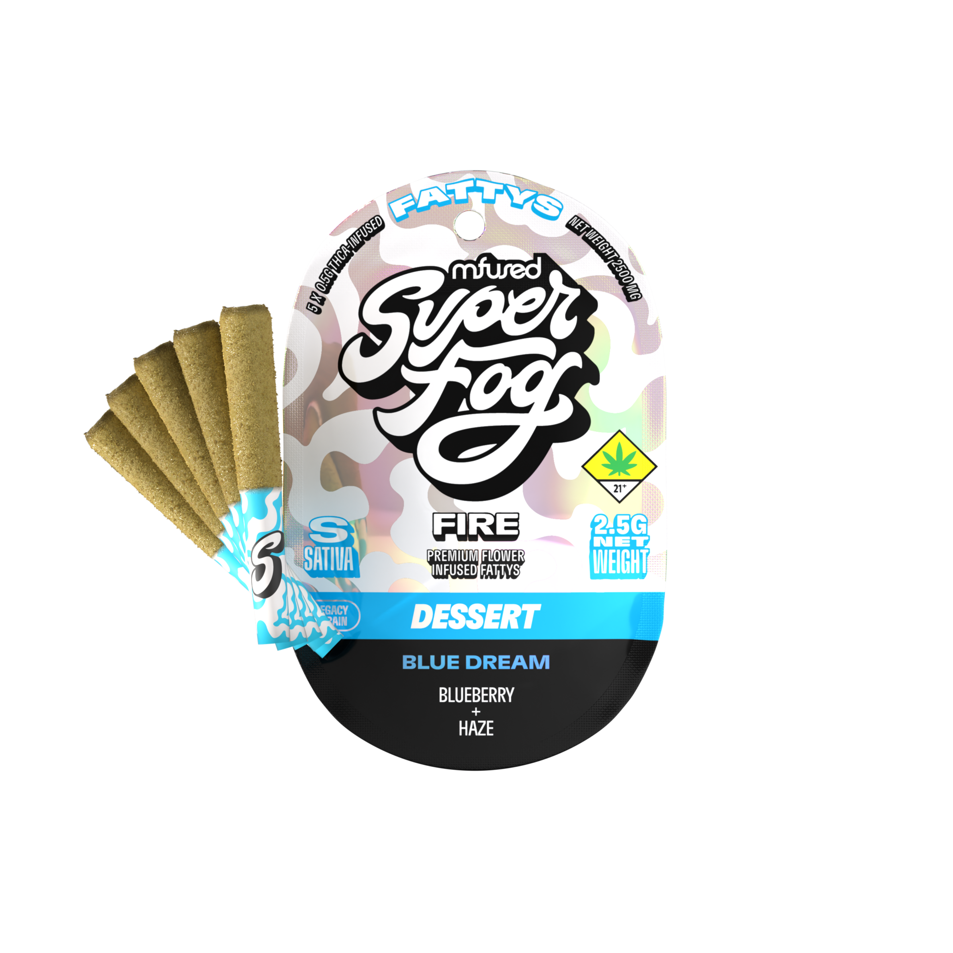 Photograph of product: FIRE Infused Fattys 5pk - Blue Dream