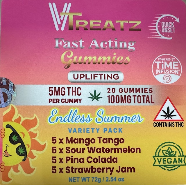 Photograph of product: Treatz Fast Acting Endless Summer Variety Pack 100mg
