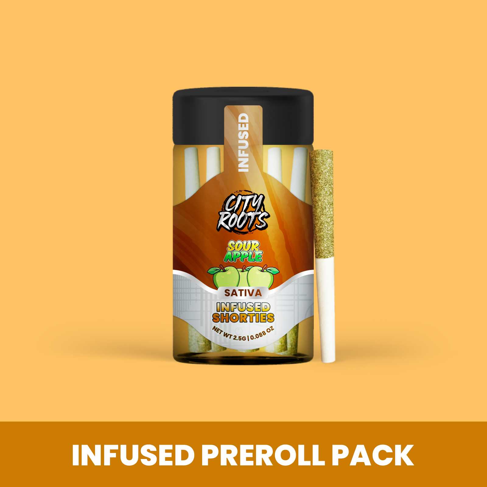 Photograph of product: City Roots - Sour Apple (Oui'd) 5pk Infused Prerolls