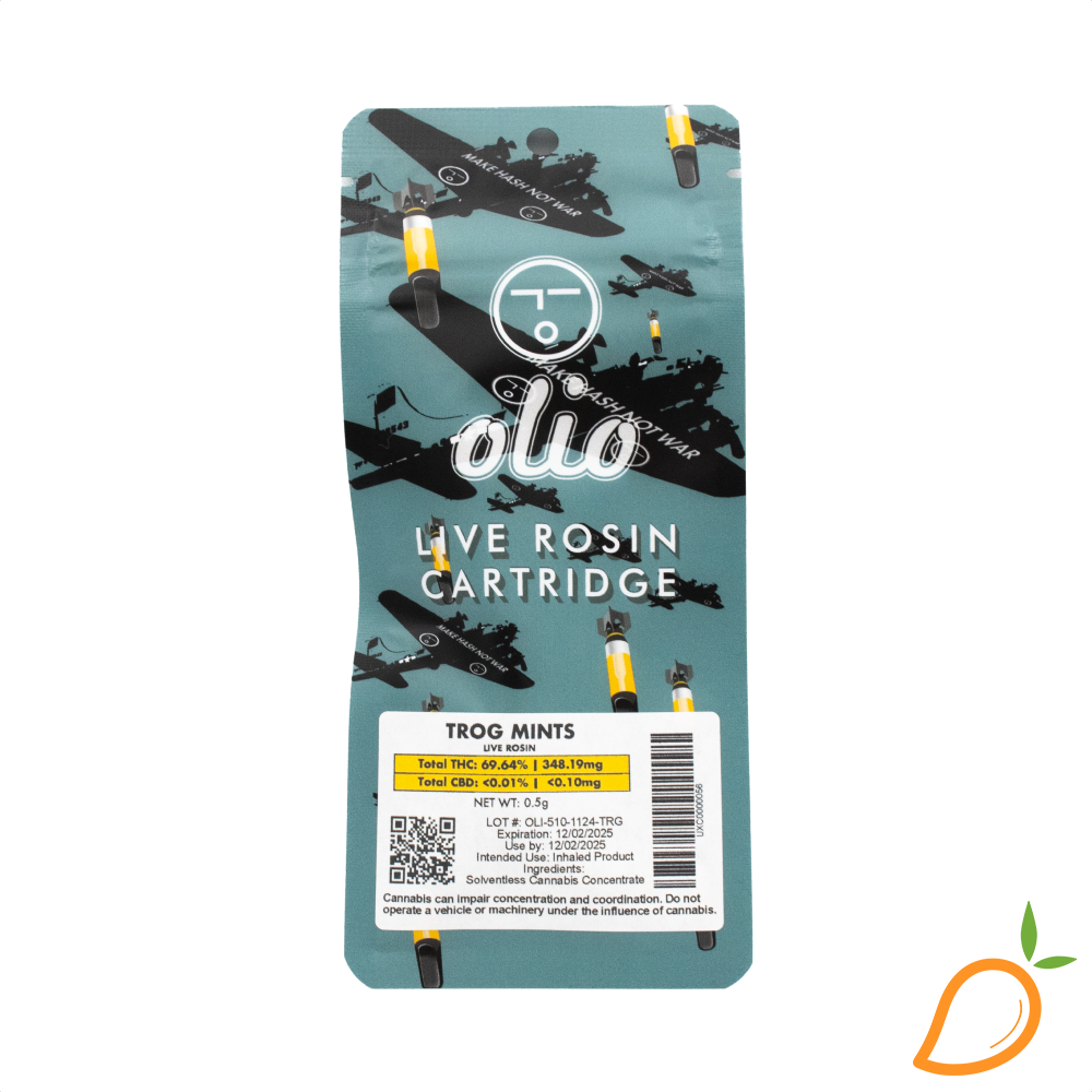 Photograph of product: 0.5g Trog Mints Live Rosin Vape Olio