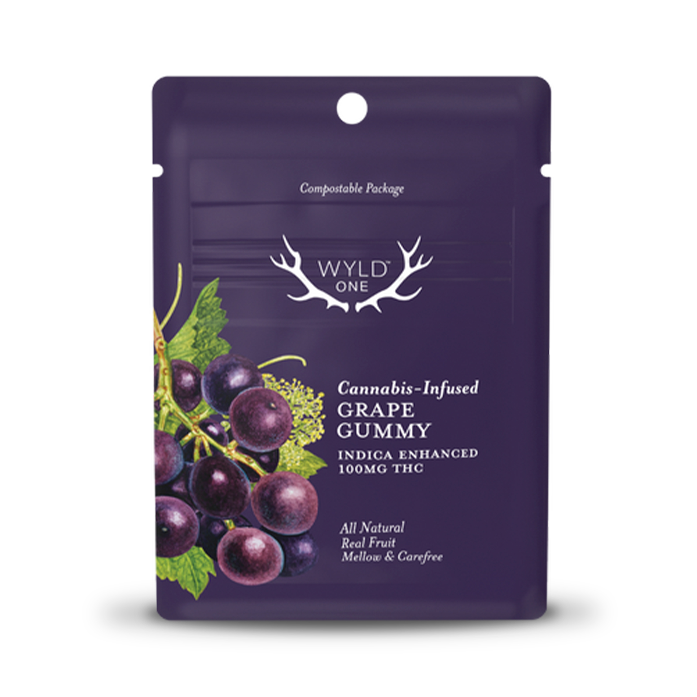 Photograph of product: Wyld - Grape Single Gummy 100mg - 0.35oz