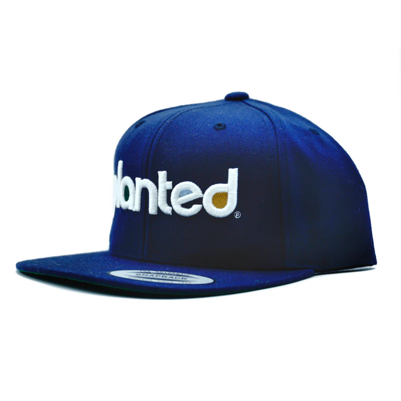 Photograph of product: Blue Snapback | Planted Wordmark Patch