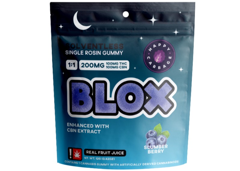 Photograph of product: BLOX - Slumber Berry - 100mg TH-oui | 100mg CBN 1:1 Solventless Rosin Gummies (Vegan & Gluten Free)