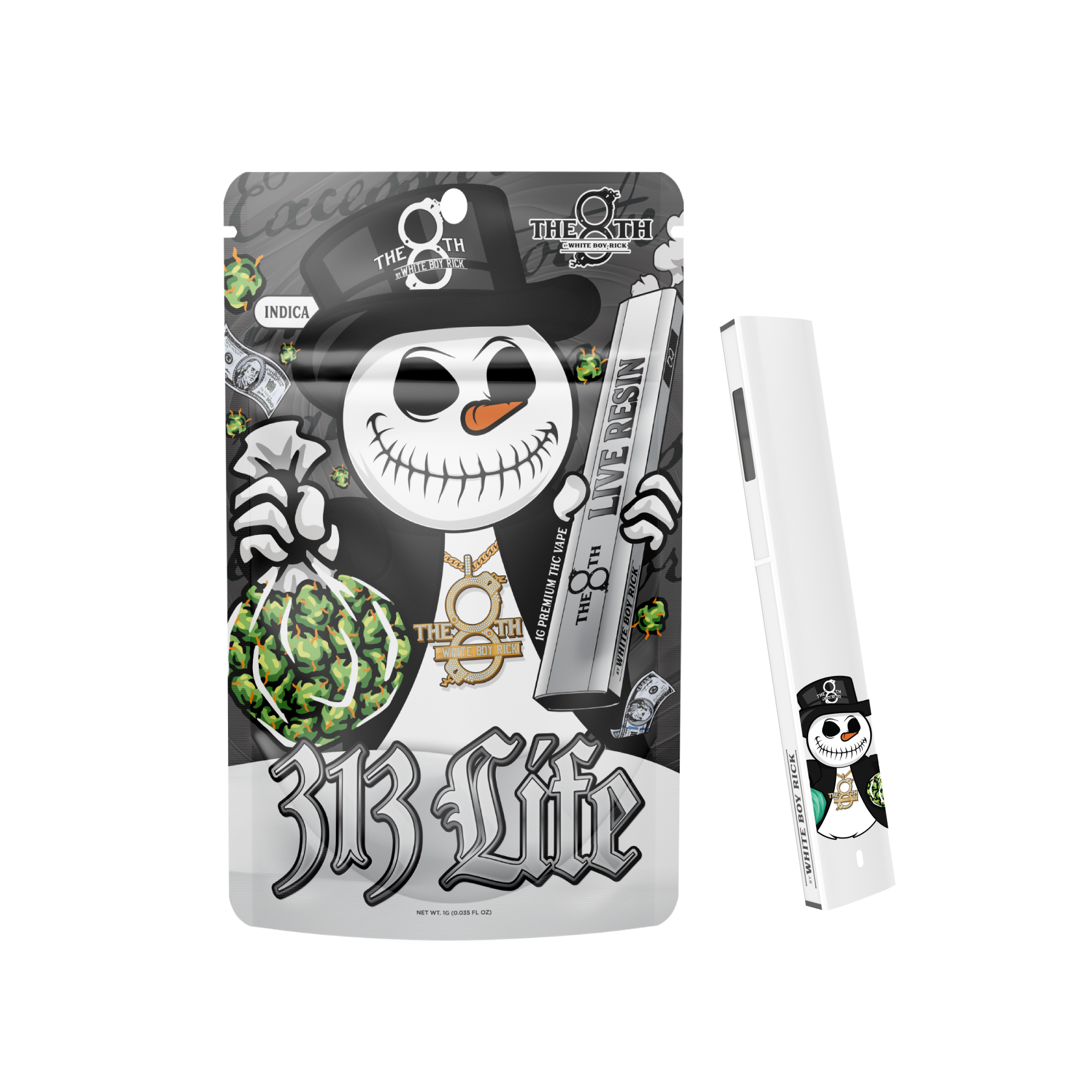 Photograph of product: White Boy Rick | The 8th |  313 Life Live Resin Disposable Cart
