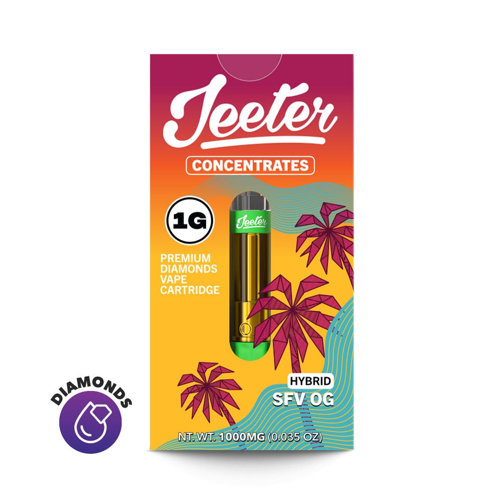 Photograph of product: Jeeter SFV OG Hybrid Liquid Diamond Cartridge 1g