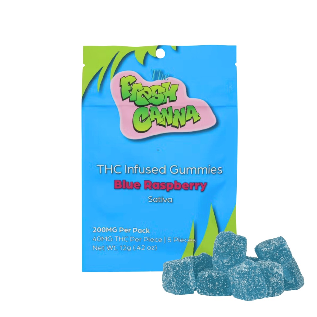 Photograph of product: Fresh Canna | Blue Raspberry Gummies | 5x40mg | 200mg