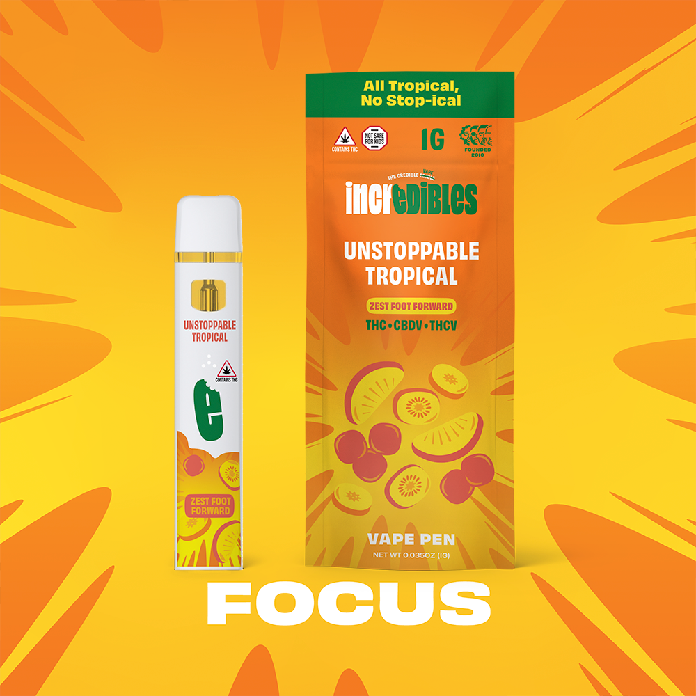 Photograph of product: Unstoppable Tropical | 14:1:1 TH-oui:TH-ouiV:CBDV Disposable