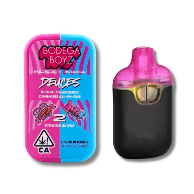 Photograph of product: Bubble Gum Gelato + Spun Sugar Live Resin Dual Chamber AIO 1g - 