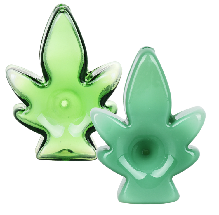 Photograph of product: Humble Hemp Leaf Glass Hand Pipe | 3" | Colors Vary