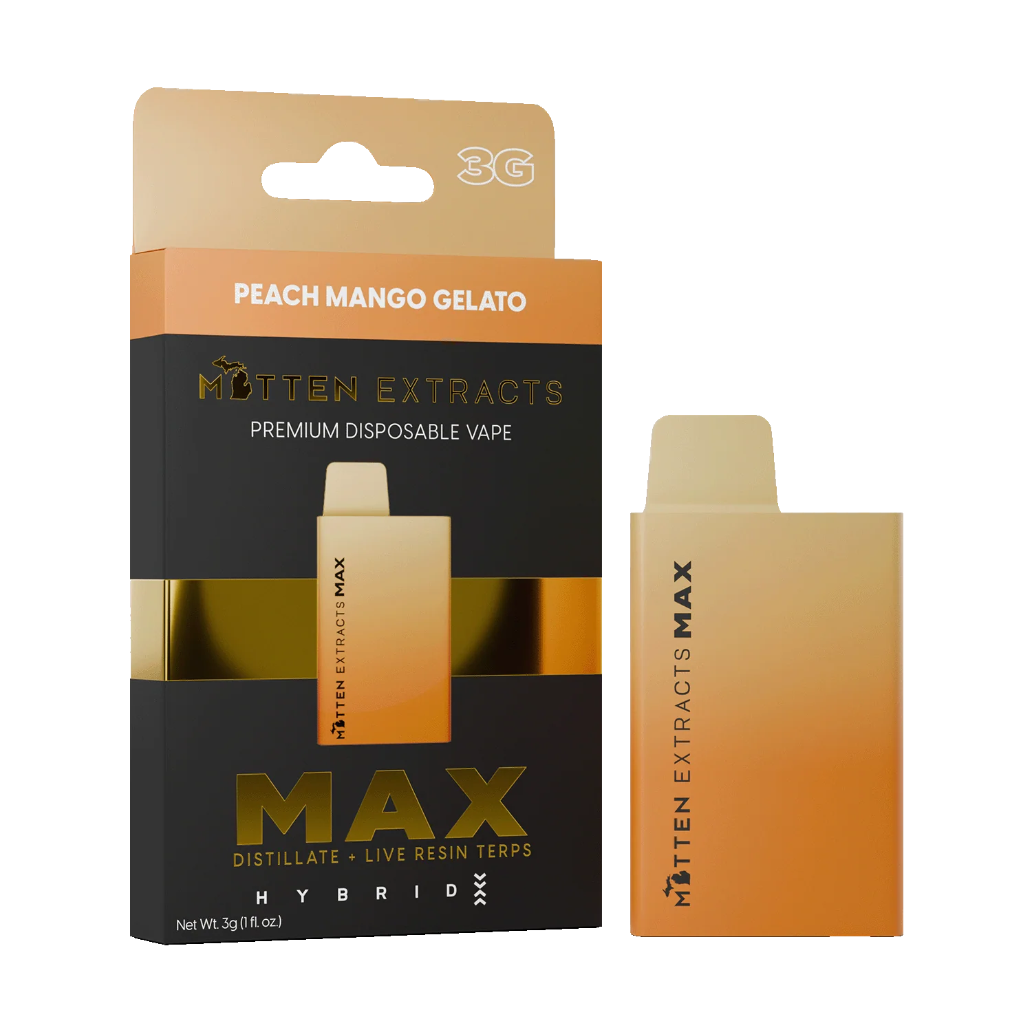 Photograph of product: Mitten Extracts - MAX Disposable - Peach Mango Gelato
