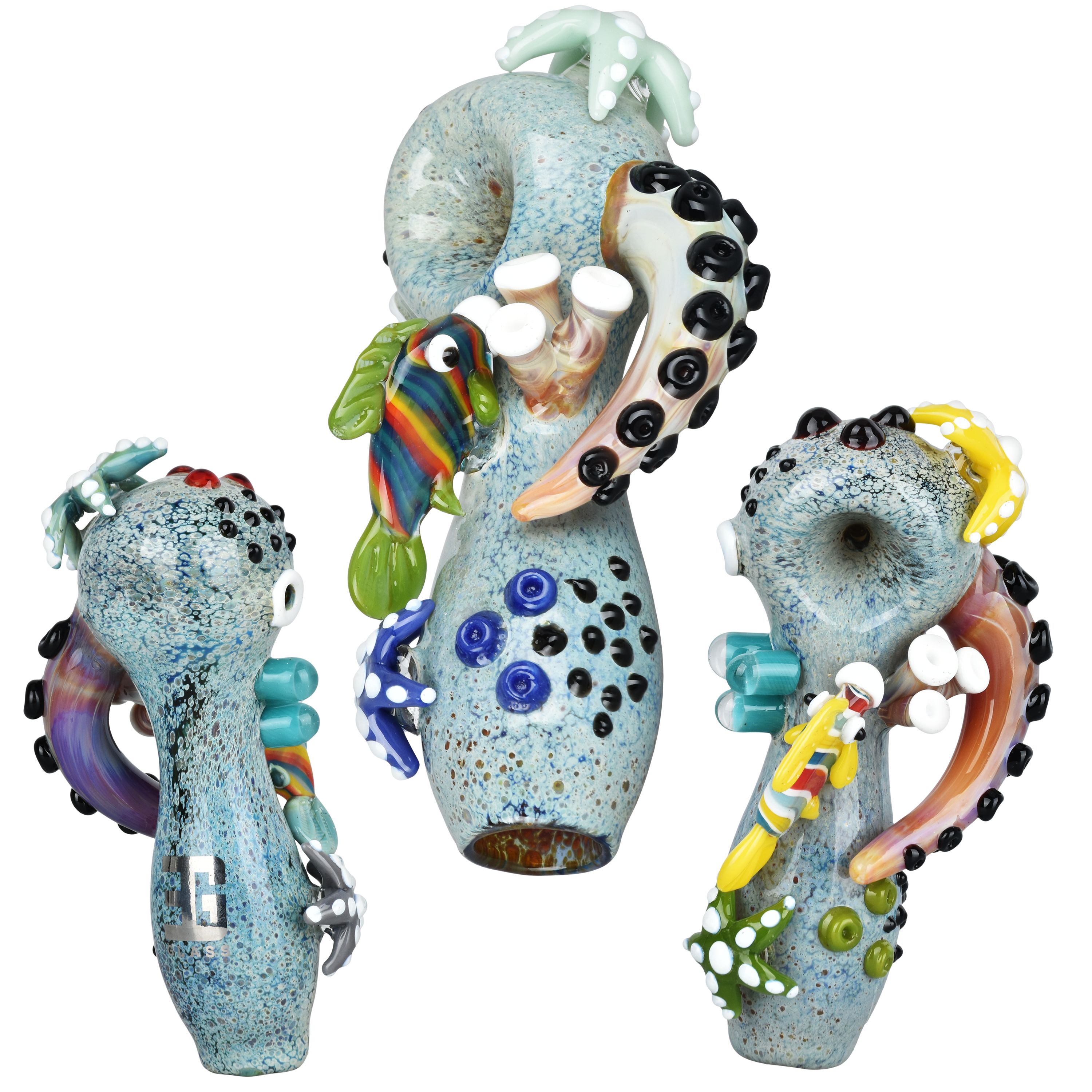 Photograph of product: Glass Under The Sea Glass Hand Pipe - 5"