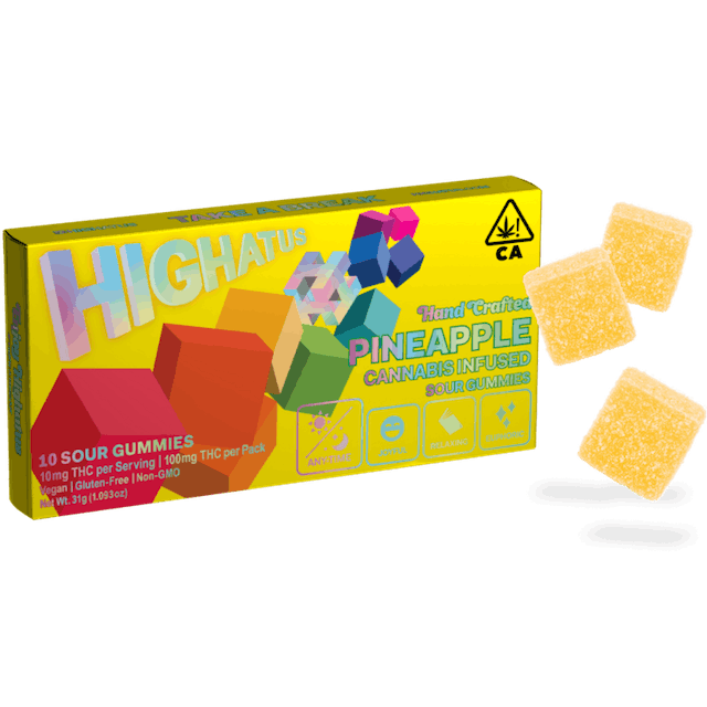 Photograph of product: Highatus Sour Gummies 10pk | Pineapple - 
