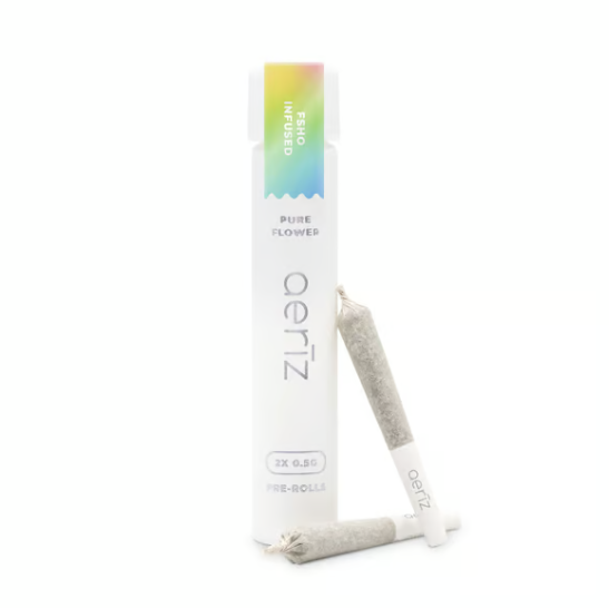 Photograph of product: Aeriz FSHO Infused Pre-Rolls Gelato Mintz (H) 2pk