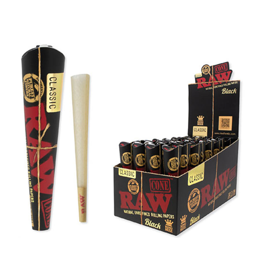 Photograph of product: RAW Black Classic | 1 1/4" Cones 6pk