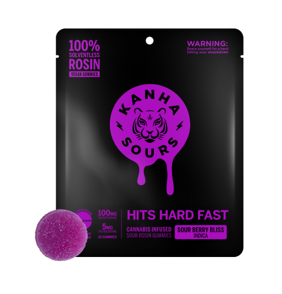 Photograph of product: Sour Berry Bliss Live Rosin Gummies 100mg Available online: Enabled
