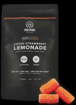 Photograph of product: Lifted Strawberry Lemonade - 100mg - 25pck - High Peaks