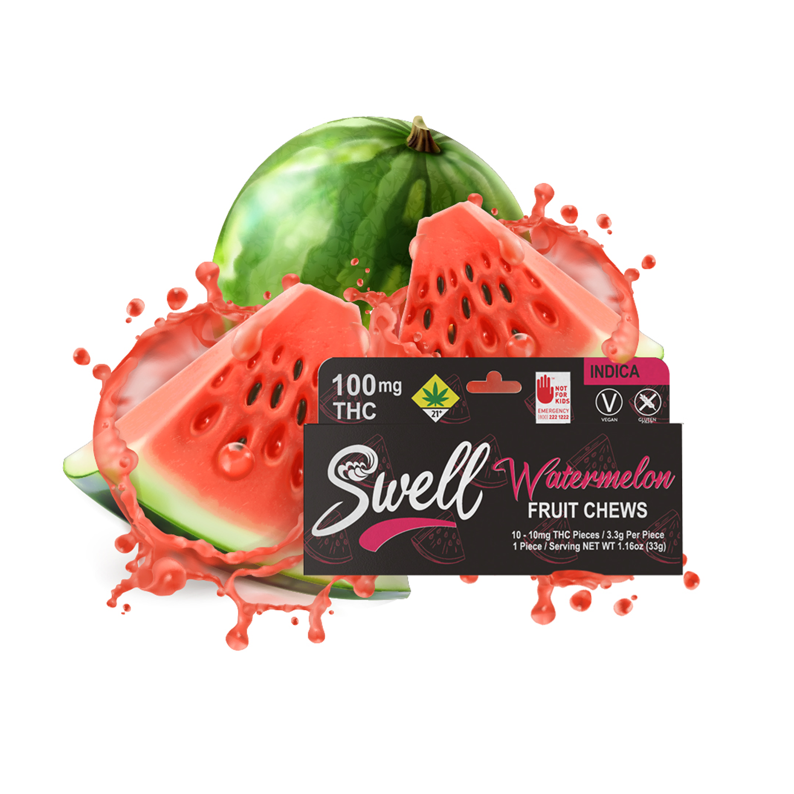 Photograph of product: Watermelon Oui'd Fruit Chews | 10-pack