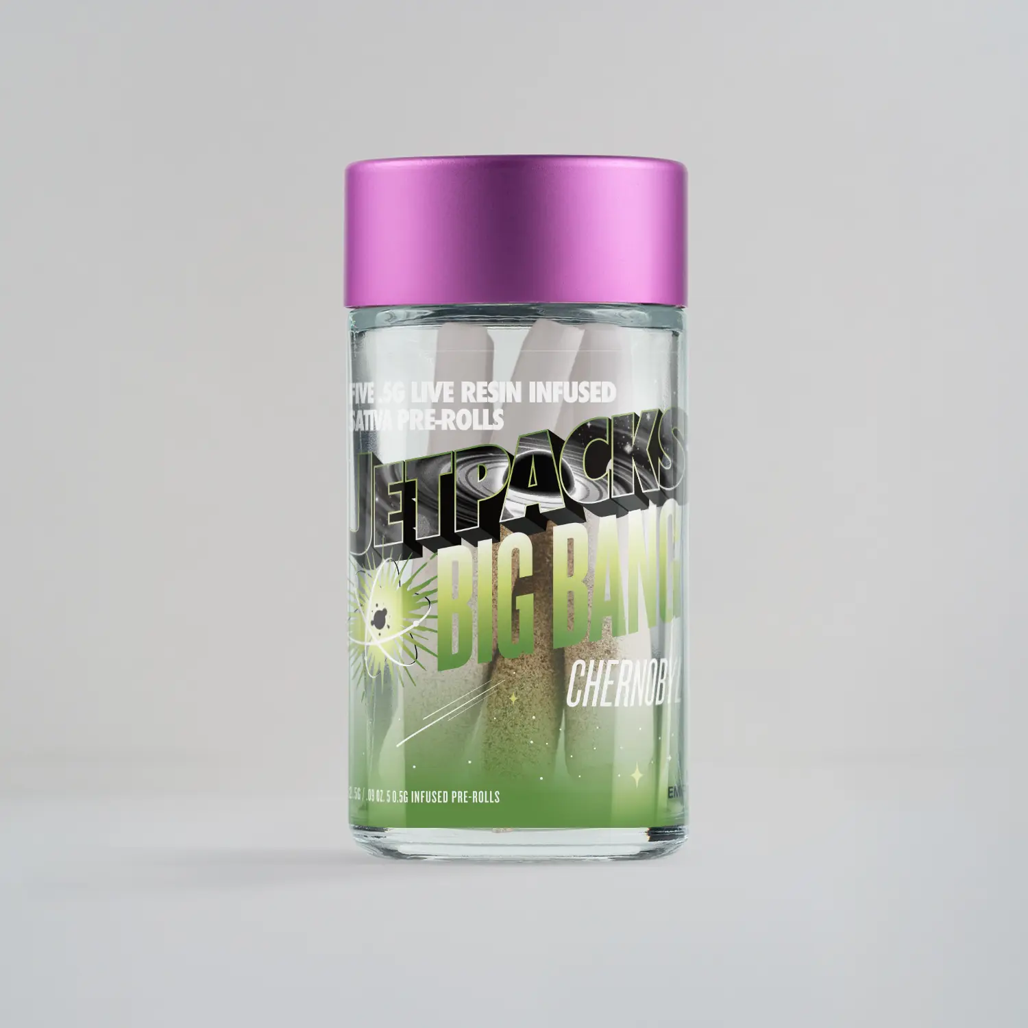 Photograph of product: Jetpacks Big Bang / Infused Pre-Roll 5Pk / / Chernobyl