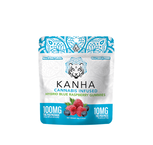 Photograph of product: Blue Raspberry | Hybrid | 100mg THC | 10-pack