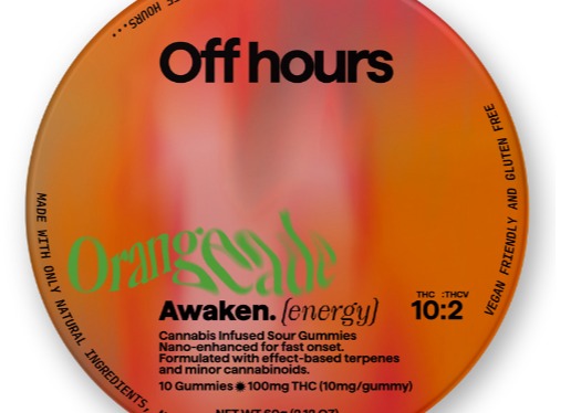Photograph of product: Off Hours Awaken Orangeade 10mg Gummies (10mg TH-oui:2mg TH-ouiV)