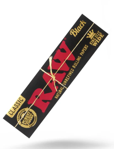 Photograph of product: Raw Classic Black Natural Rolling Papers - King Size Slim 32pk