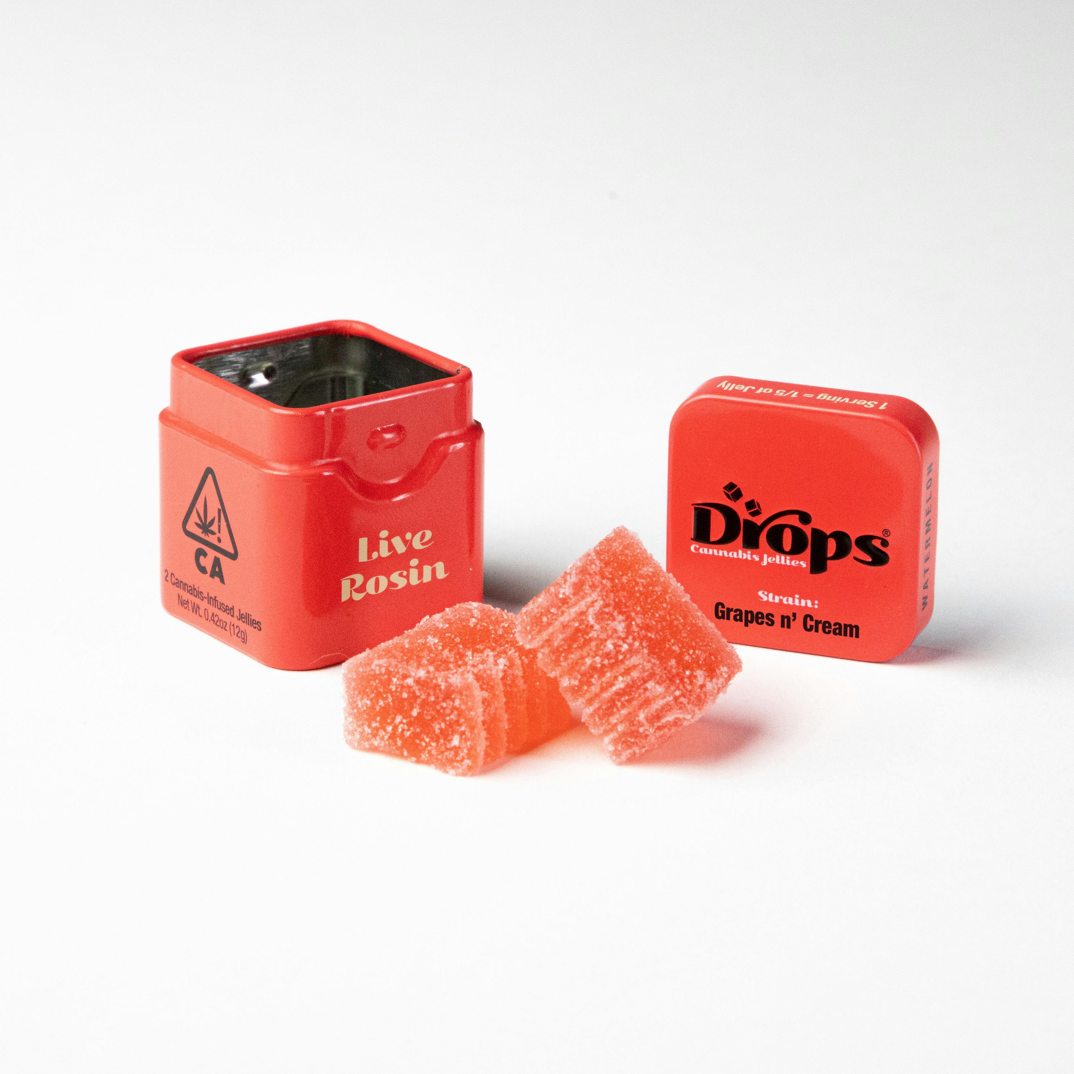 Photograph of product: Drops - Watermelon (Oreoz) - Live Rosin- Gummy - 1ct - 100mg