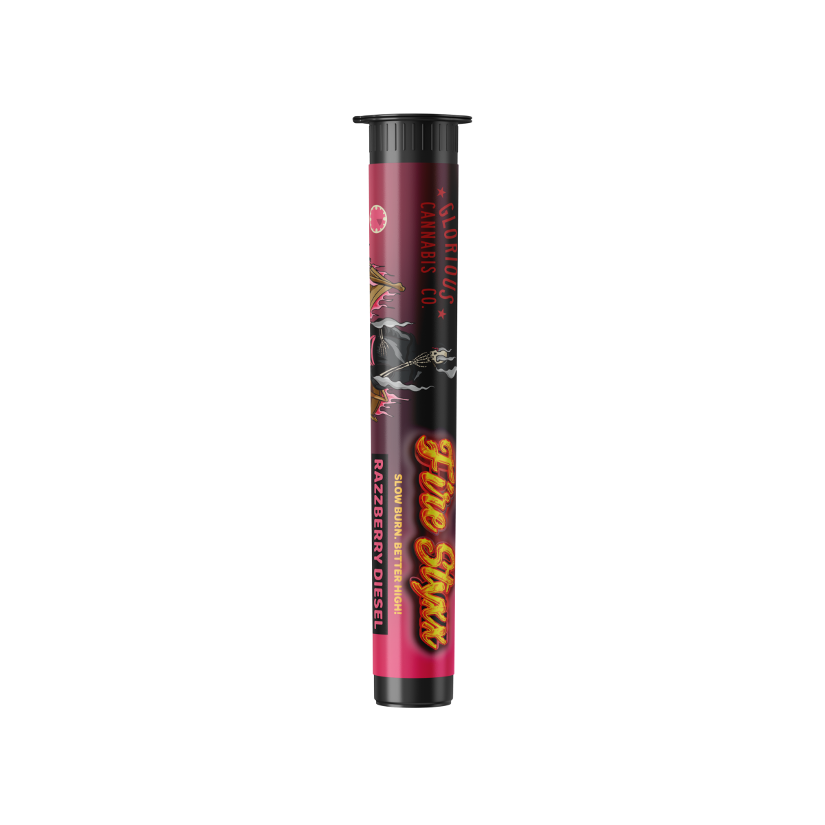 Photograph of product: Simpler Daze Razzberry Diesel Fire Styxx Infused Pre-roll | 1g