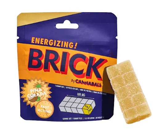 Photograph of product: Pina Colada "Energy" Brick Gummy | 2:1 TH-oui:TH-ouiV | 100mg