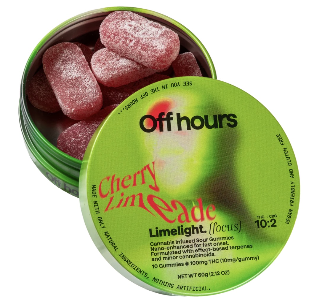 Photograph of product: Off hours | Gummies 100mg | Limelight Cherry Limeade