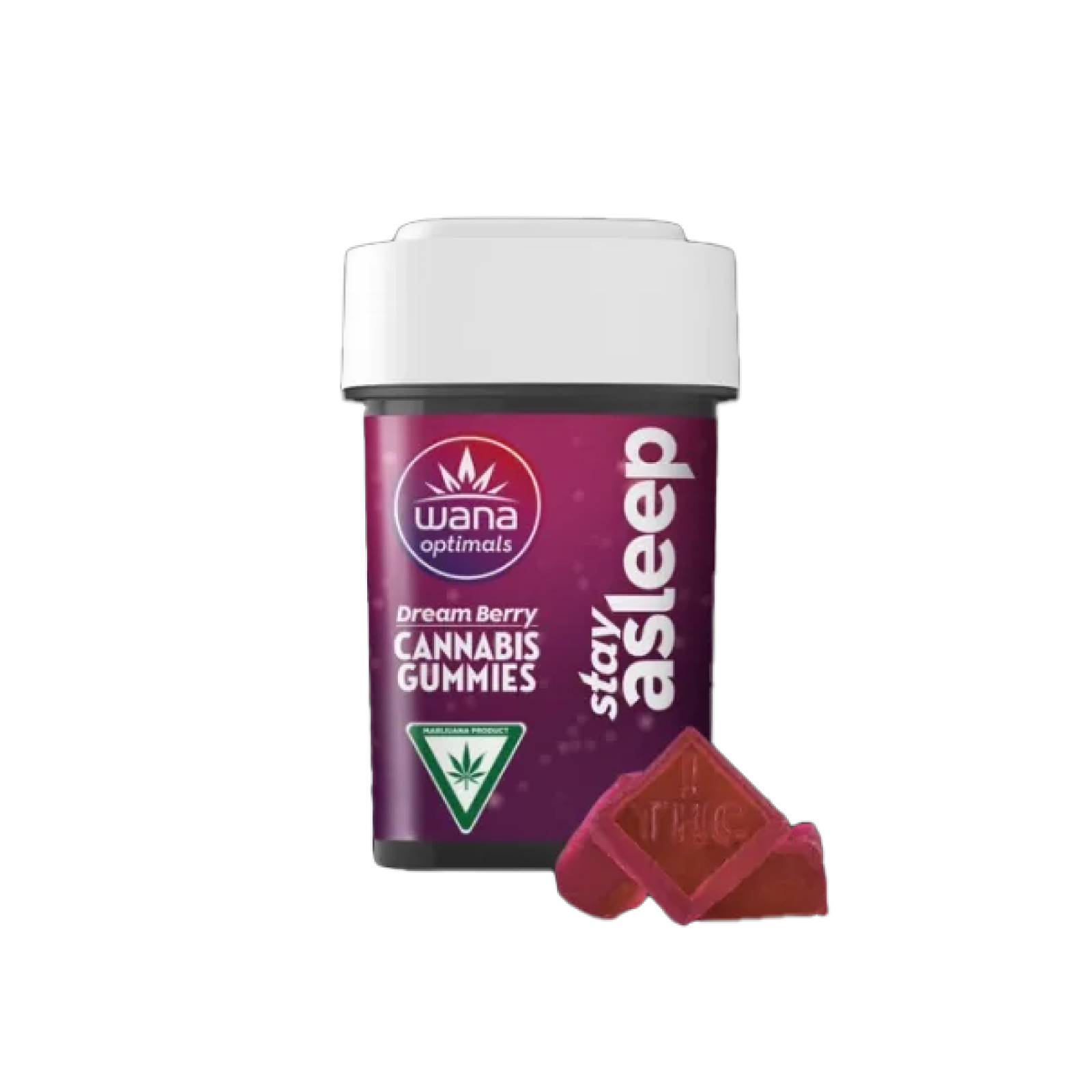 Photograph of product: Dream Berry Gummies 2:1:1:4 - Stay Asleep (10mg THC, 5mg CBN, 5mg CBG, 20mg CBD Each | 100mg THC, 50mg CBN, 50mg CBG, 200mg CBD Total)