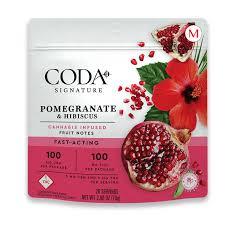 Photograph of product: Coda Fruit Notes Pomegranate Hibiscus CBN 1:1 100mg