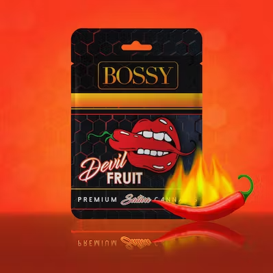 Photograph of product: Bossy Distillate Vape Cartridge - Devil Fruit