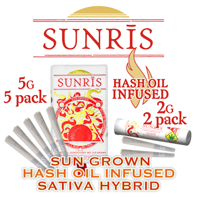 Photograph of product: Saints - Sunris - Daytripper Infused Joints 5pk
