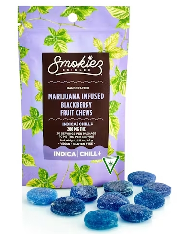 Photograph of product: Smokiez - 200MG Chews - Sweet Blackberry