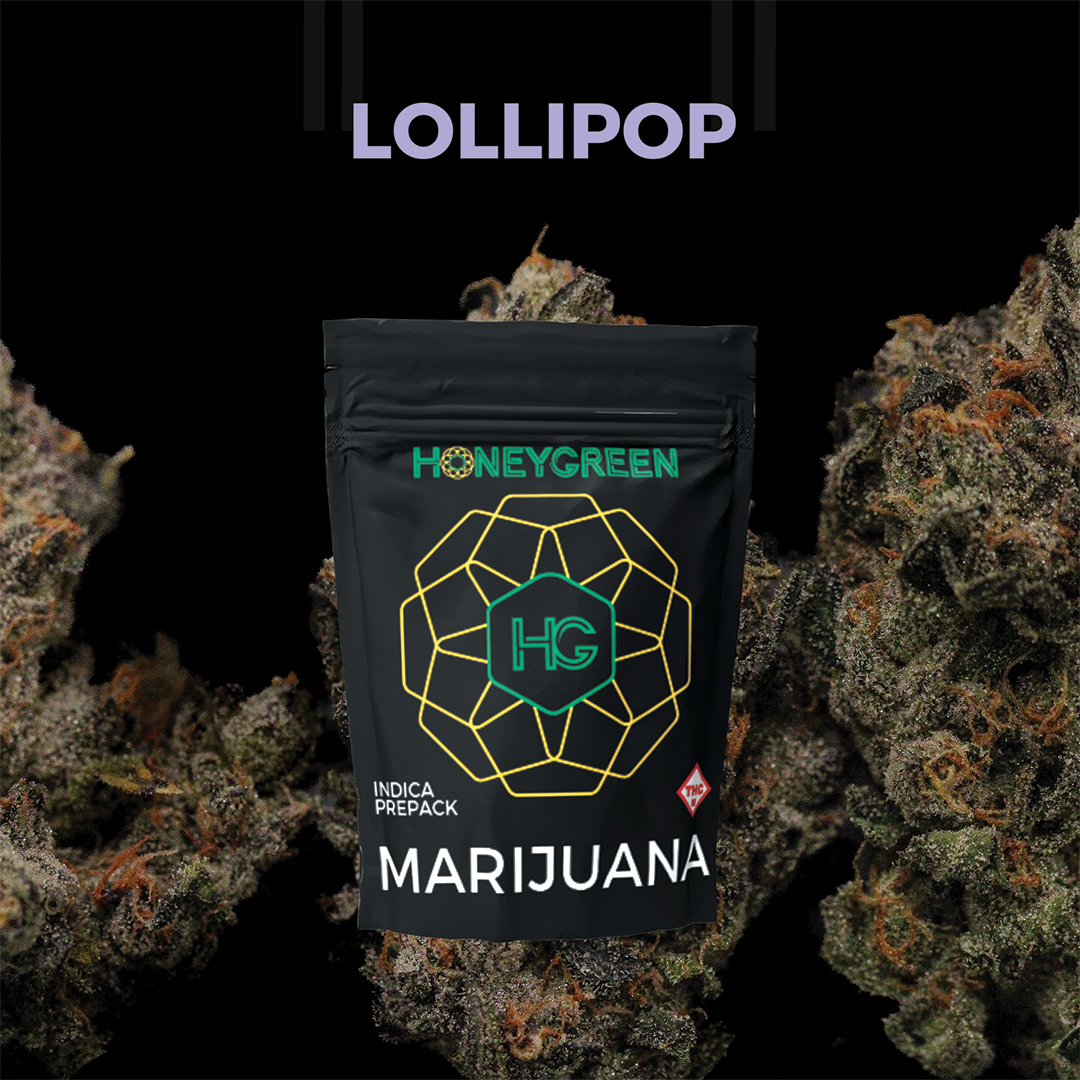Photograph of product: HONEY GREEN - PREPACK - 3.5G - LOLLIPOP - Oui'd