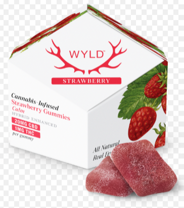 Photograph of product: Wyld - (H) Strawberry (20:1 CBD) Gummies