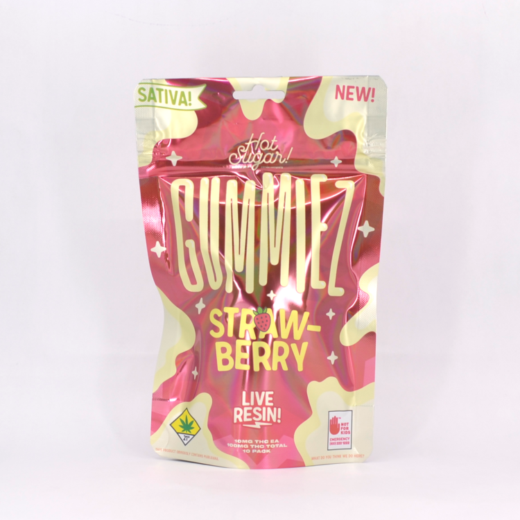 Photograph of product: Hot Sugar Strawberry Oui'd LR Gummies 10pk 100mg