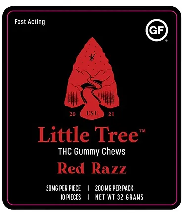 Photograph of Product: Little Tree - Gummies - 200mg Live Resin - Red Razz - Sativa