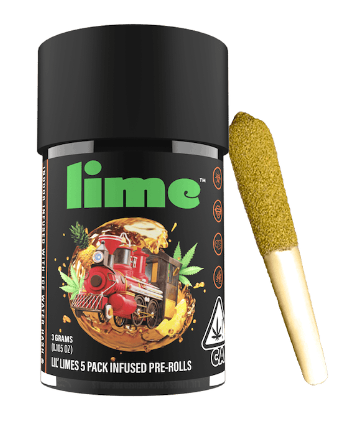 Photograph of product: Lime - Pineapple Express Infused Lil' Limes Preroll 5pk 3g