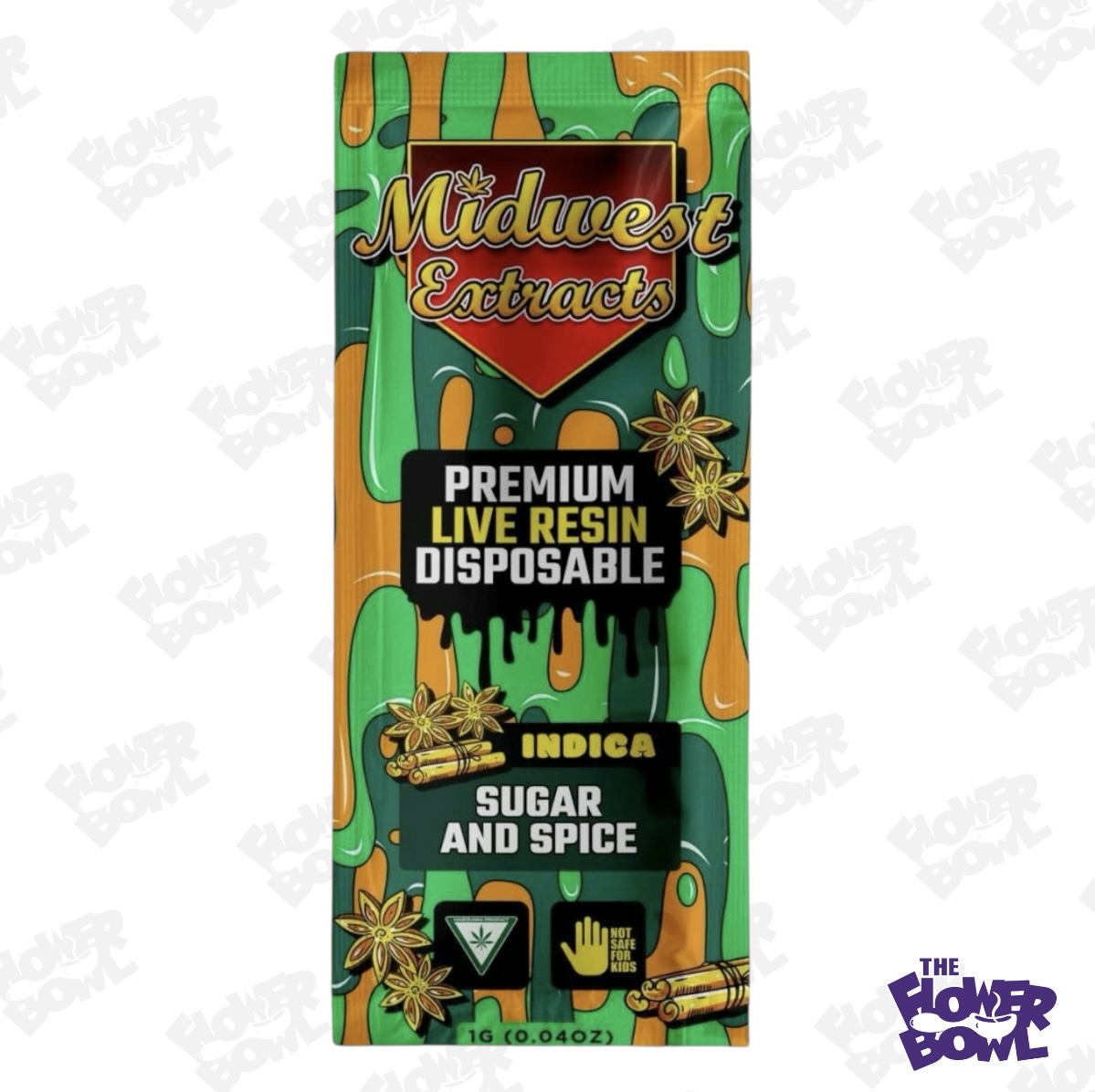 Photograph of product: AU Midwest Extracts: Sugar and Spice 1G Live Resin Disposable
