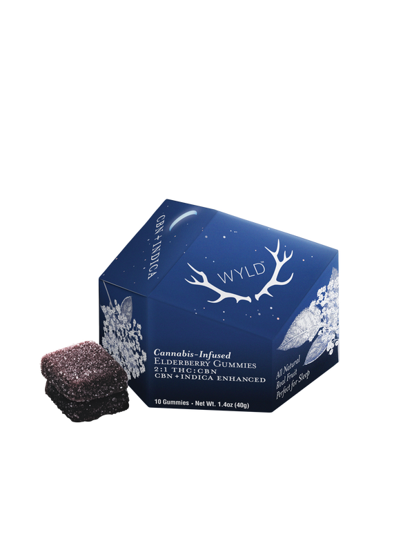 Photograph of product: Elderberry | Oui'd | 2:1 TH-oui:CBN | 100mg | Gummy | Wyld
