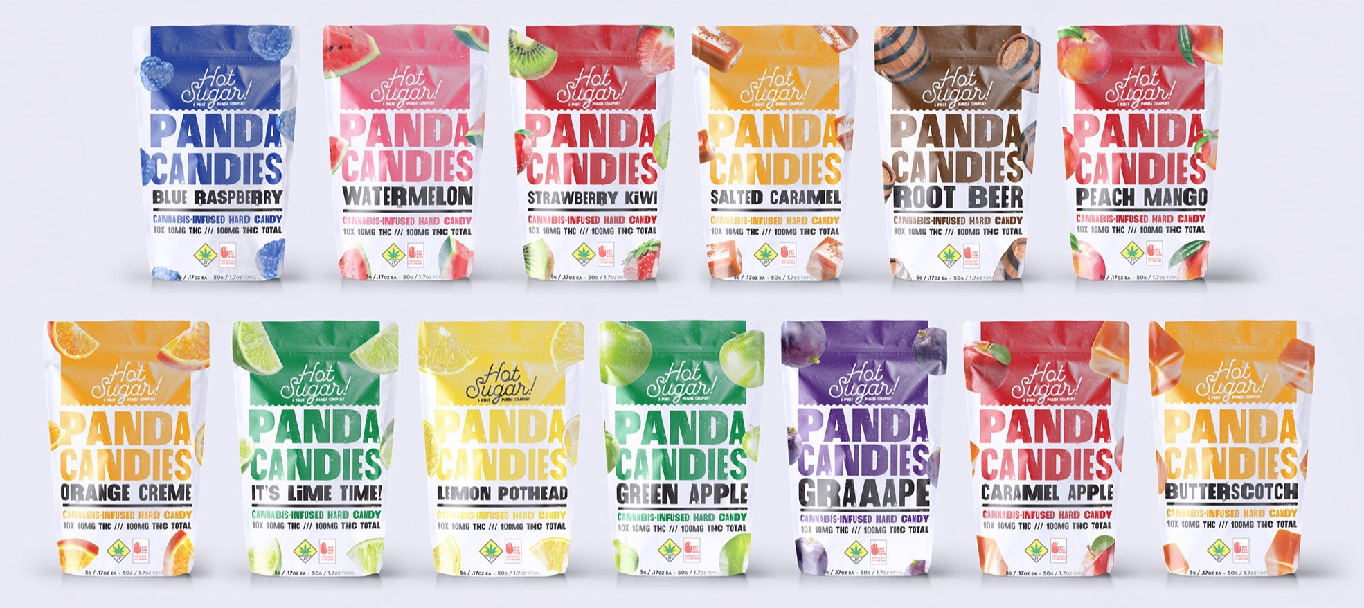 Photograph of product: (DOHC) (PP) Panda Candies 10pk 100mg Green Apple (H)