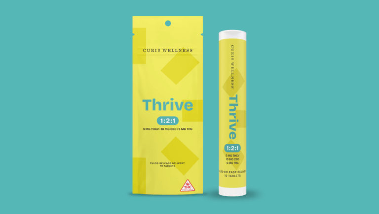 Photograph of product: Curio 5mg 1:2:1 Thrive Pulse Release Tablets - 50mg TH-ouiv : 100mg CBD : 50mg TH-oui