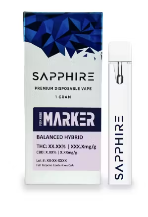 Photograph of product: Sapphire | Permanent Marker | Disposable Vape AIO | 1g